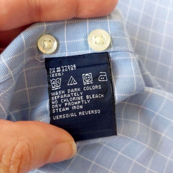 VTG 90s Y2K Tommy Hilfiger Blue Button-Down Windowpane Grid Shirt Sz M - Picture 7 of 14